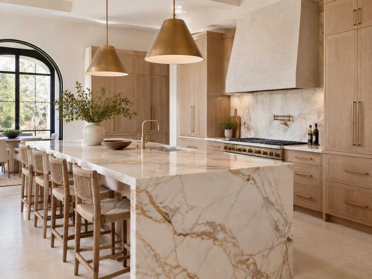 Photorealistic render of the kitchen with the selected finishes